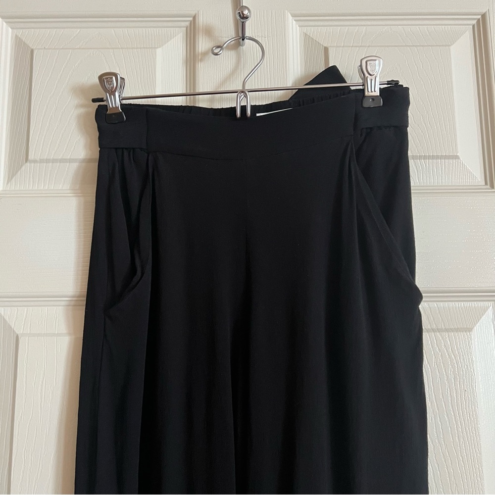 Aritzia Wilfred Faun Pant Long Black Crepe Flowy Trousers - Size XS - Picture 5 of 13